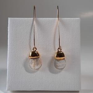 Handmade 16K GP Natural Shell Hook Earrings